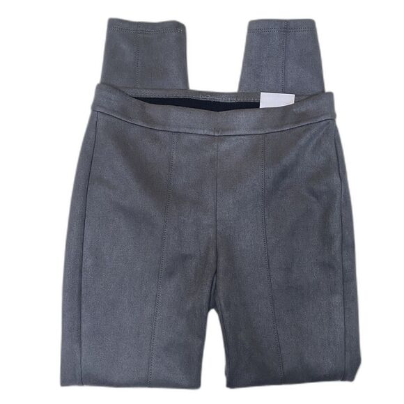 NWT WHITE HOUSE BLACK MARKET The Legging Ultra Suede Pants Ankle Womens 2 Gray - Picture 1 of 7